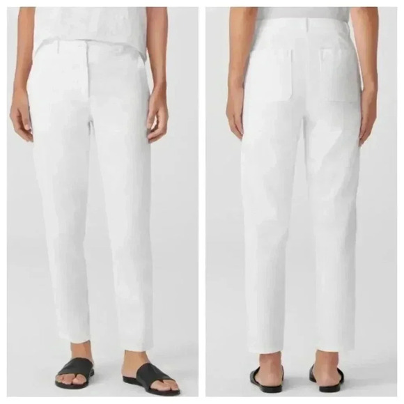 NWT Eileen Fisher Organic Cotton Hemp High Waist Tapered Ankle Pant size 8 - Picture 1 of 12